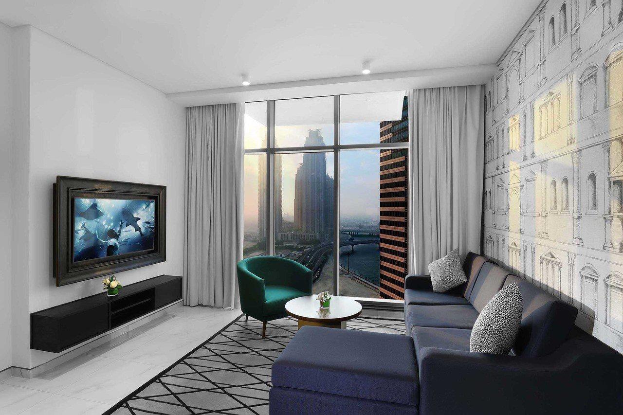 Millennium Atria Business Bay Aparthotel Dubaj Kültér fotó A living room in a typical apartment
