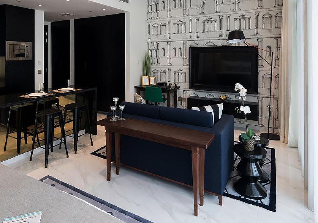 Millennium Atria Business Bay Aparthotel Dubaj Kültér fotó A living room in a condominium