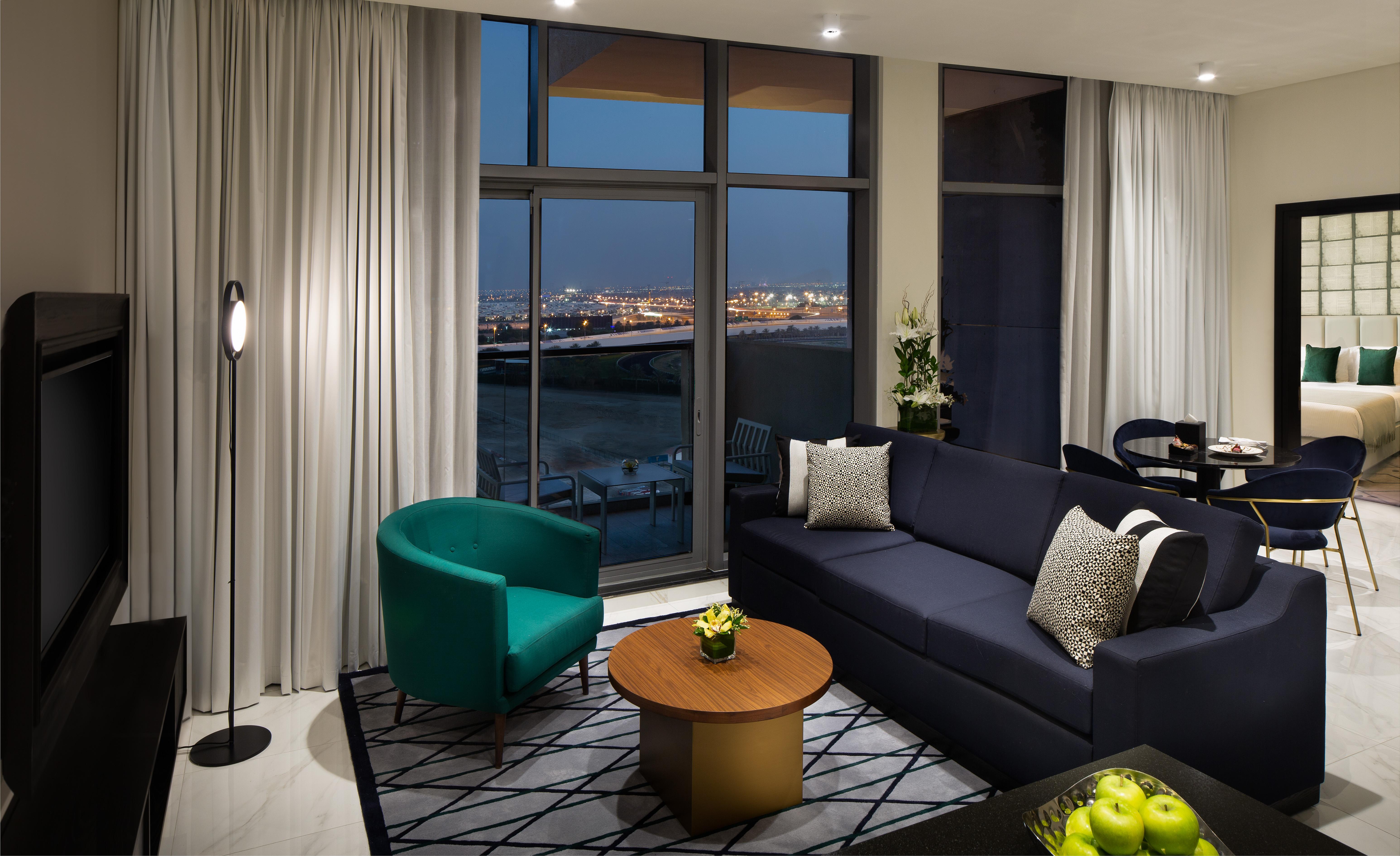 Millennium Atria Business Bay Aparthotel Dubaj Kültér fotó A living room at the Ritz-Carlton, Downtown, Los Angeles