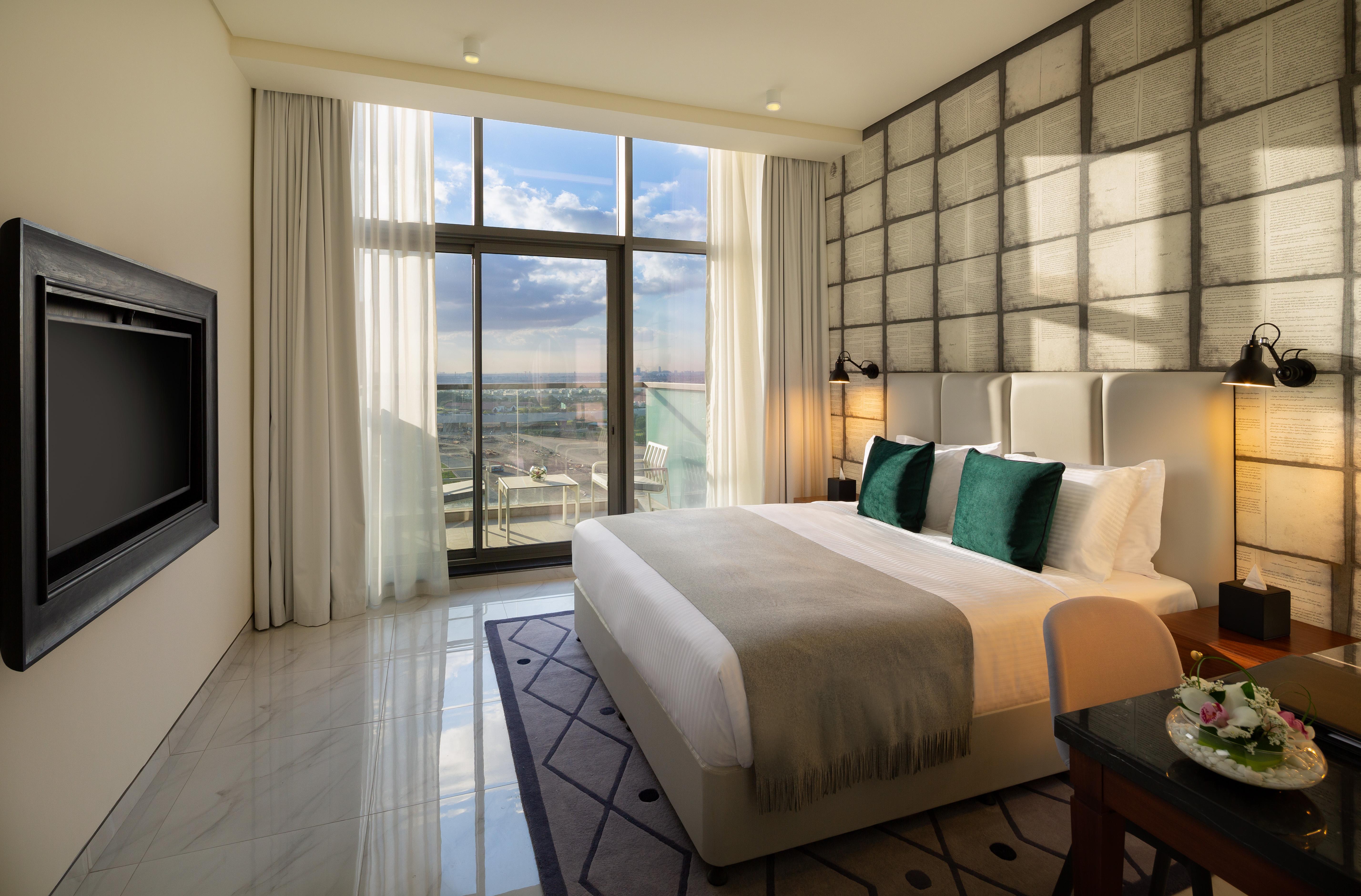 Millennium Atria Business Bay Aparthotel Dubaj Kültér fotó A bedroom at the hotel